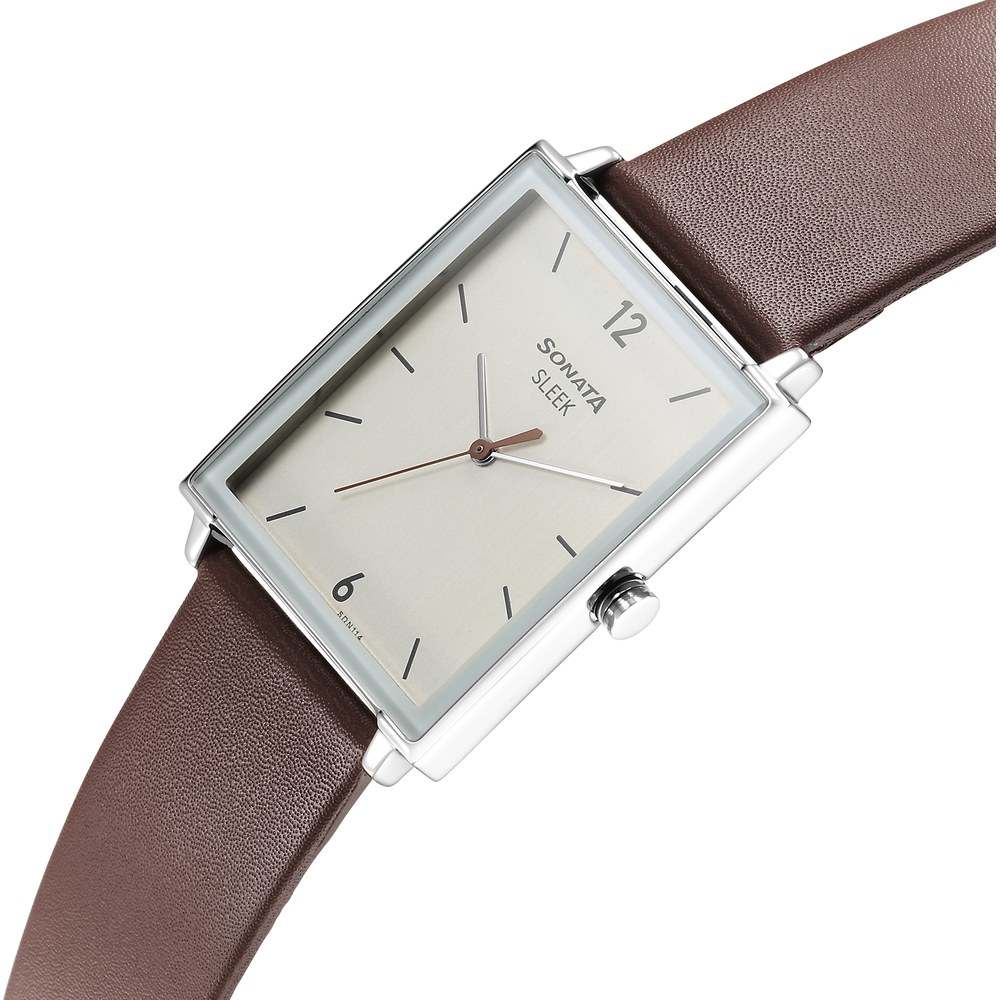 Sonata Sleek White Dial Analog Watch for Men