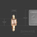 Sonata Aura Quartz Analog Pink Dial Rose Gold Stainless Steel Strap Watch For Women