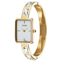 Sonata Aura Quartz Analog White Mother of Pearl Dial Golden Stainless Steel Strap Watch For Women