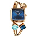 Sonata Aura Quartz Analog Blue Dial Rose Gold Stainless Steel Strap Watch For Women