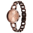 Titan Raga Viva Quartz Analog with Date Rose Gold Dial Brown Metal Strap Watch for Women