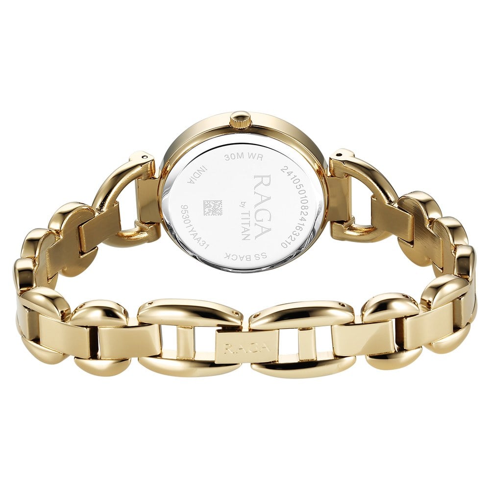 Titan Raga Showstopper Quartz Analog Green Dial Metal Strap Watch For Women