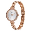 Titan Raga Showstopper Quartz Analog Silver Dial Rose Gold Metal Strap Watch For Women