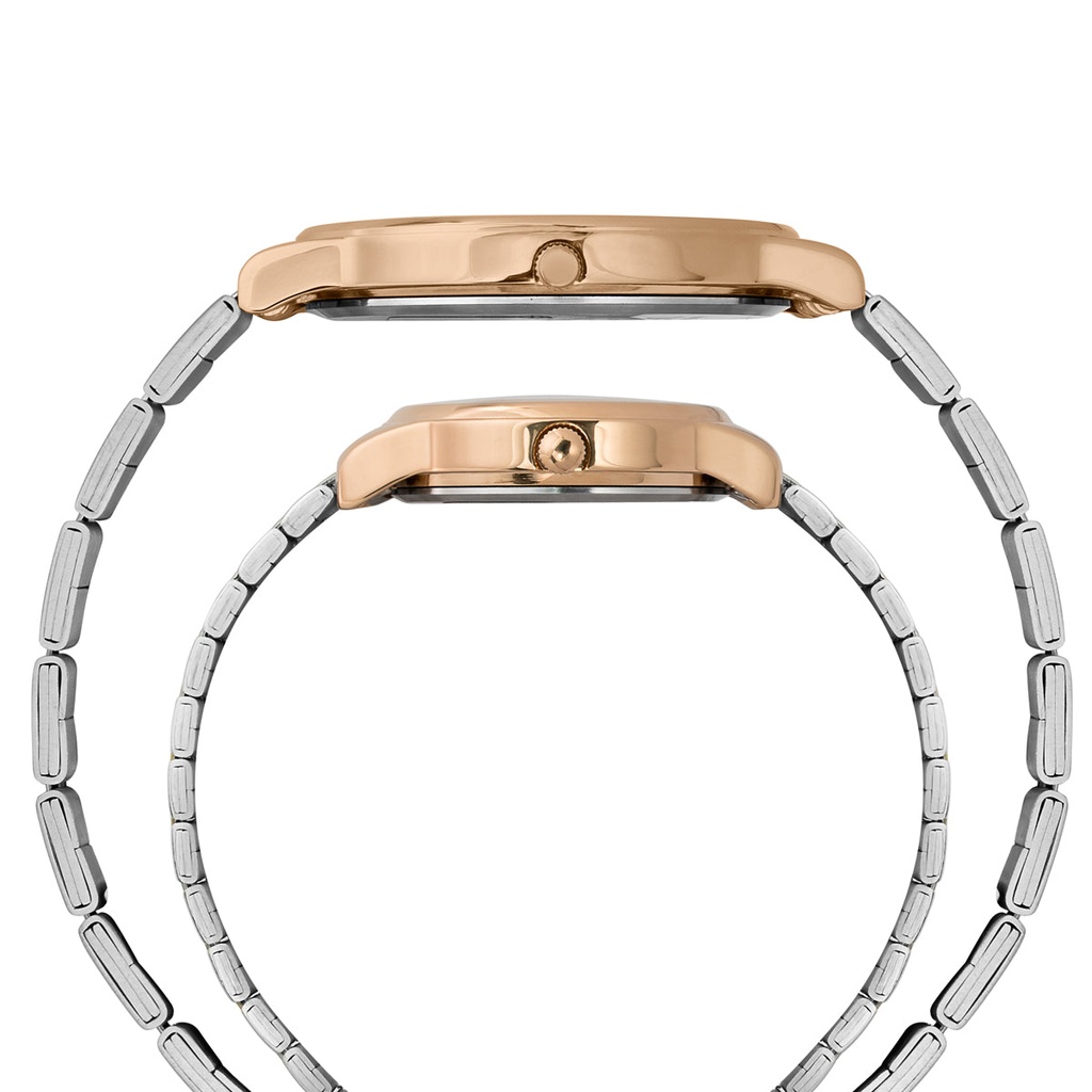 TIMEX Round Silver Dial Analog Pair's Watch - TW00PR334