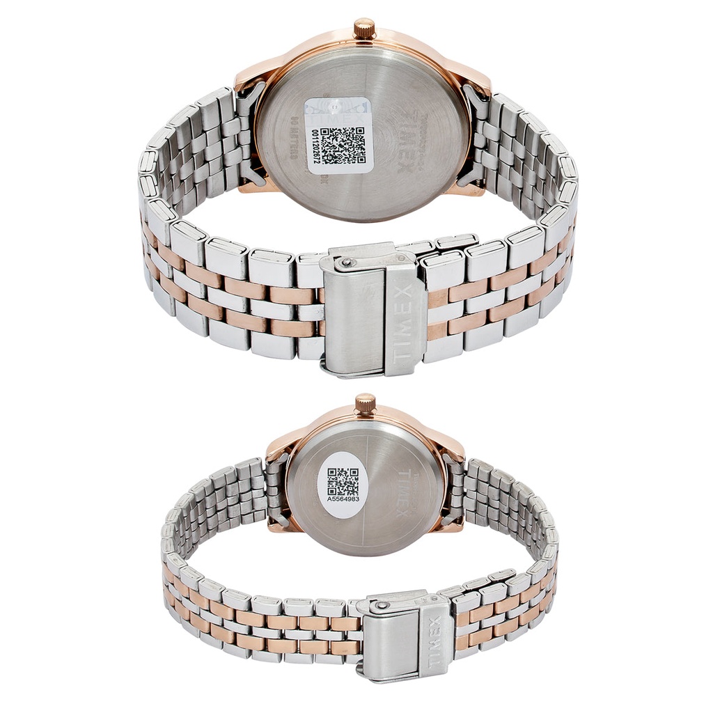 TIMEX Round Silver Dial Analog Pair's Watch - TW00PR334