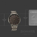 Sonata Soulmate Quartz Analog Grey Dial Grey Stainless Steel Strap Watch For Couple