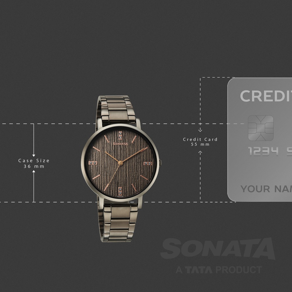 Sonata Soulmate Quartz Analog Grey Dial Grey Stainless Steel Strap Watch For Couple