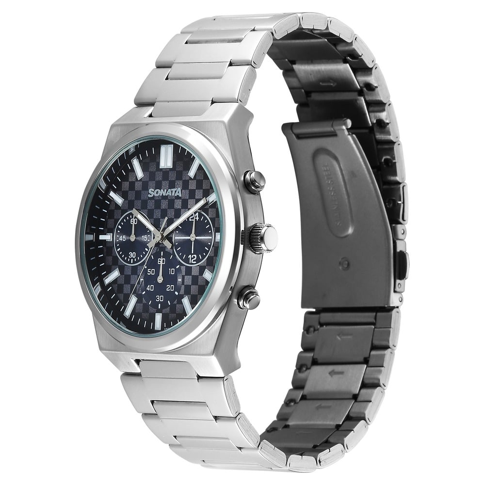 Sonata Festive Quartz Analog Multicoloured Dial Metal Strap Watch For Men