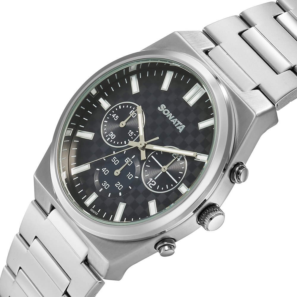 Sonata Festive Quartz Analog Multicoloured Dial Metal Strap Watch For Men