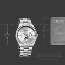 Sonata Festive Quartz Analog Silver Dial Metal Strap Watch For Men