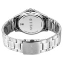 Titan Neo Arabic Analog with Day Date Beige Dial Silver Stainless Steel Strap Watch for Men