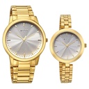 Titan Bandhan Eternal Pair Analog with Silver Dial Yellow Gold Stainless Steel Strap Watch for Couples
