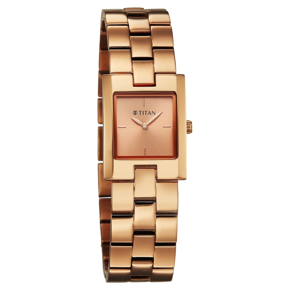 Titan Eminence Quartz Analog Rose Gold Dial Rose Gold Strap Watch For Women