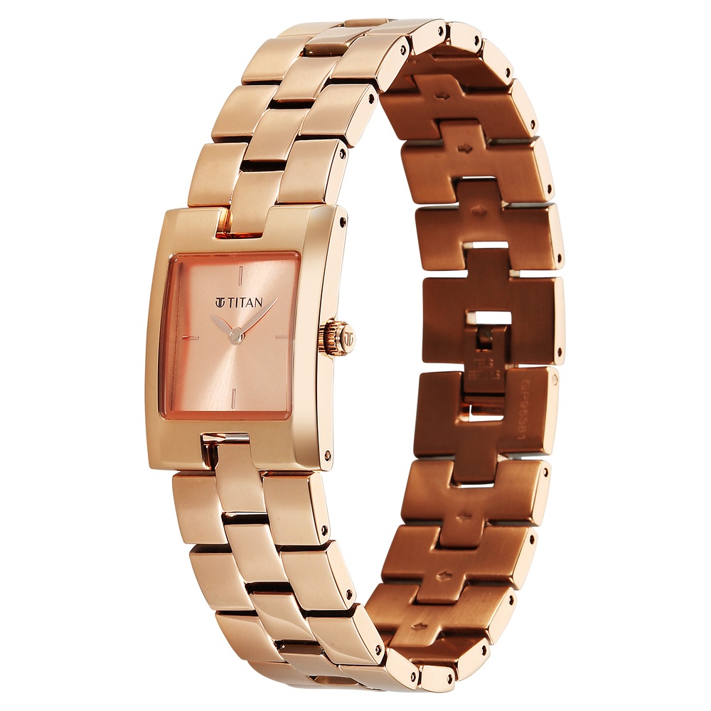 Titan Eminence Quartz Analog Rose Gold Dial Rose Gold Strap Watch For Women