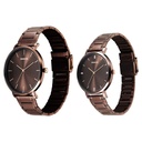 Sonata Soulmate Quartz Analog Brown Dial Brown Stainless Steel Strap Watch For Couple