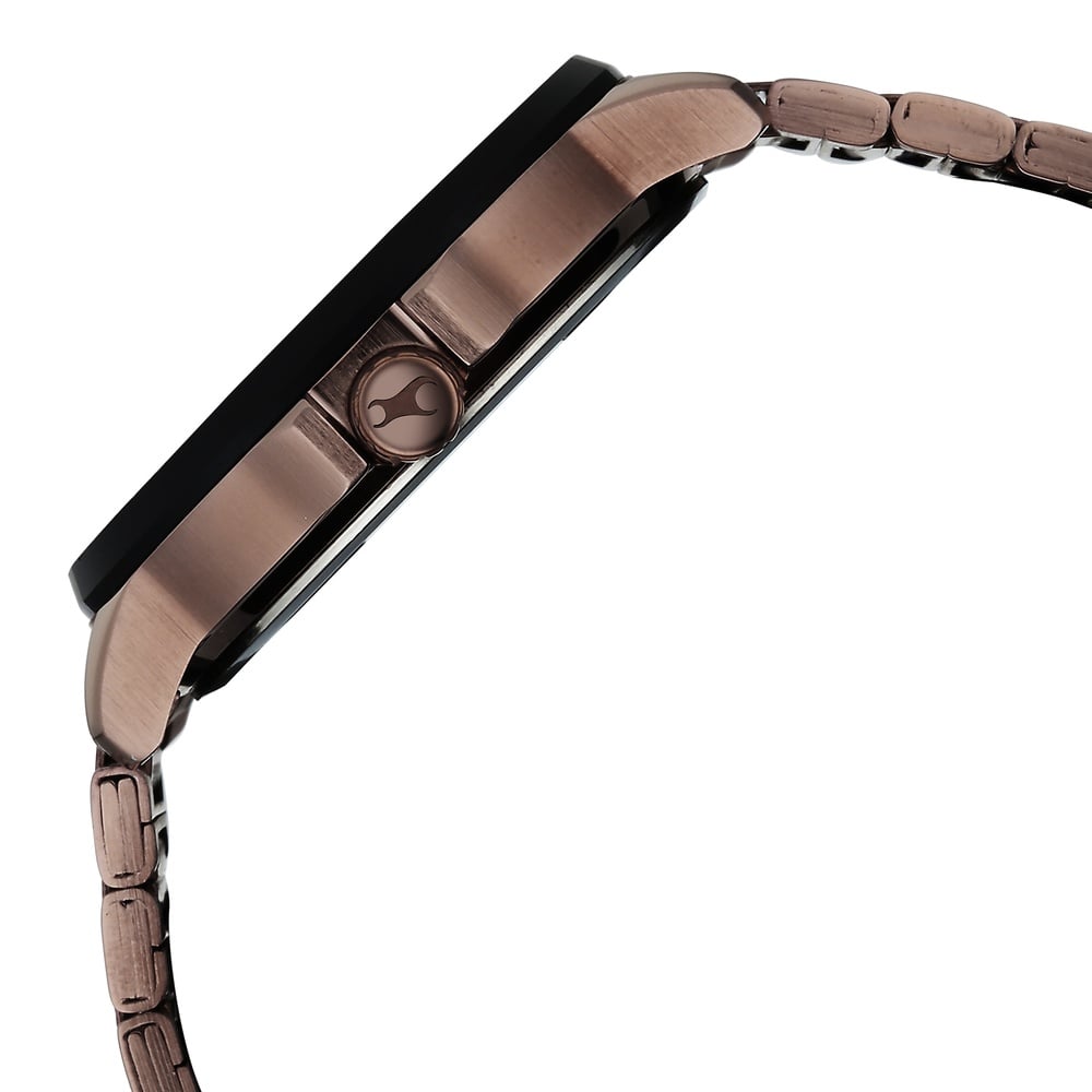 Fastrack Street Opulence Quartz Sun Moon Multifunction Brown Dial Brown Stainless Steel Strap Watch For Guys
