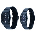 Fastrack Mixmatched Quartz Analog Multicoloured Dial Two Toned Stainless Steel Strap Watch For Couple