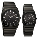 Fastrack Mixmatched Quartz Analog Multicoloured Dial Two Toned Stainless Steel Strap Watch For Couple