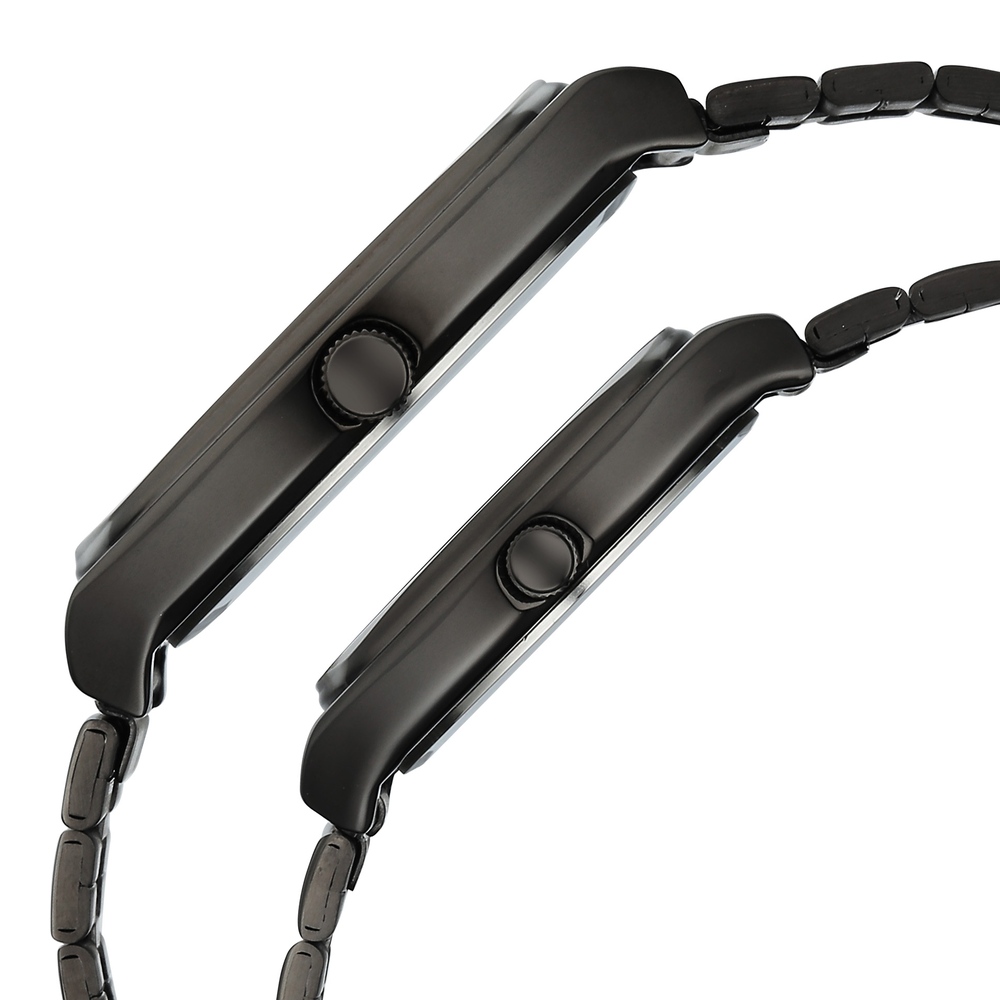 Fastrack Mixmatched Quartz Analog Multicoloured Dial Two Toned Stainless Steel Strap Watch For Couple