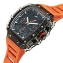 SF Maiden Voyage Sport Watch Black Dial And Orange Strap Tonneau Shaped Case with Multifunction movement