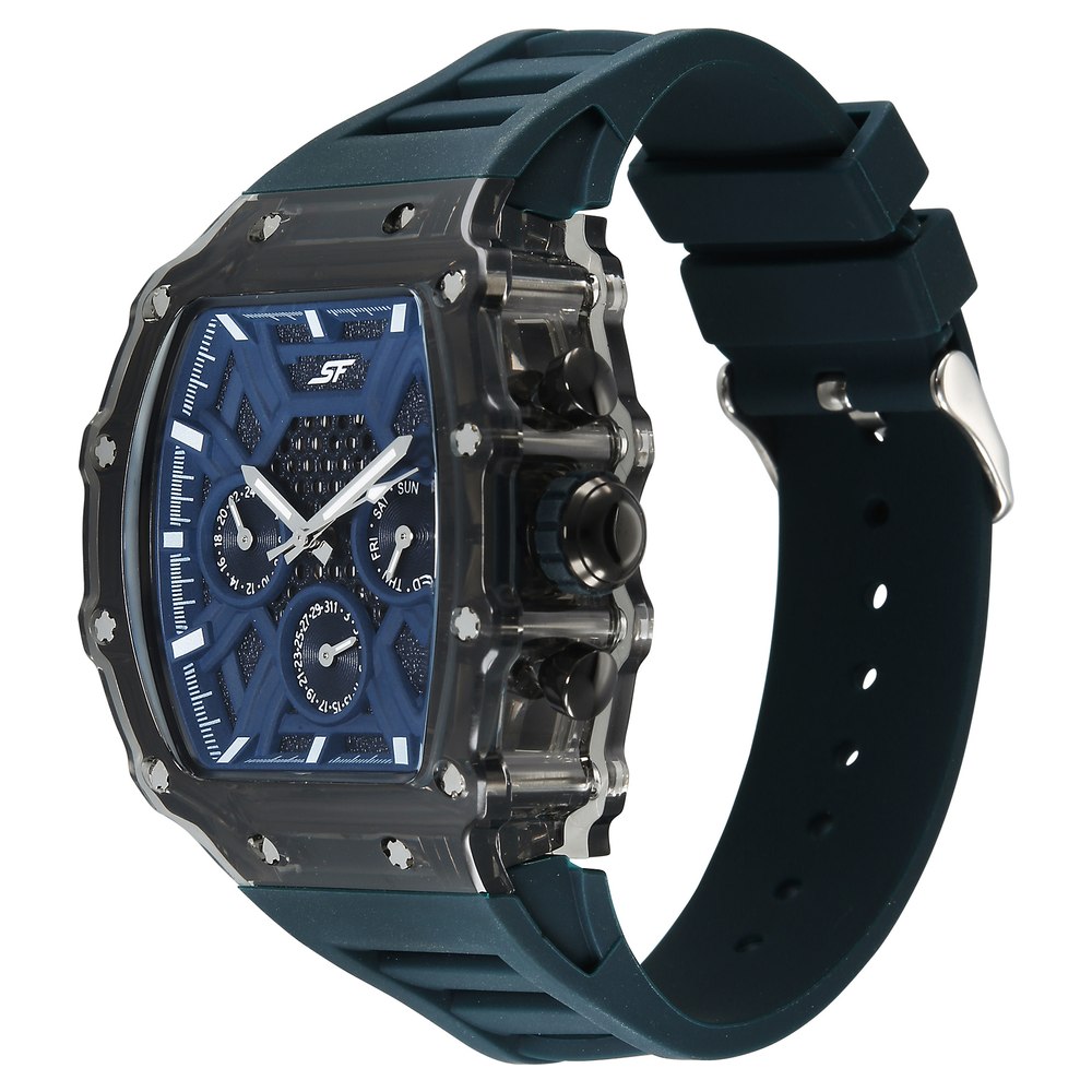 SF Maiden Voyage Sport Watch Blue dial And Strap Tonneau Shaped Case with Multifunction movement