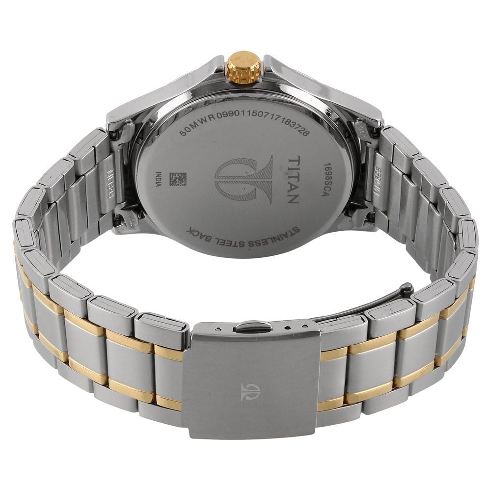 Titan Workwear Silver Dial Quartz Multifunction Stainless Steel Strap watch for Men