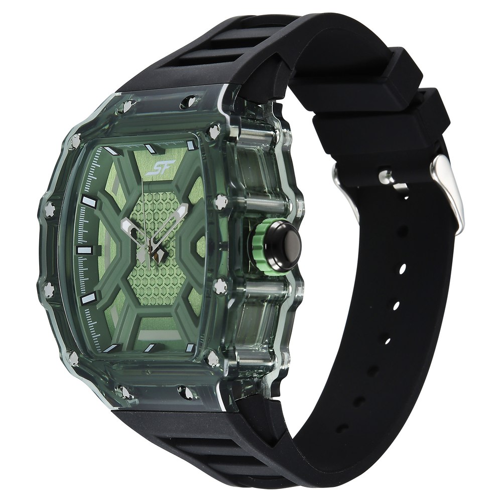 SF Maiden Voyage Sport Watch Green Dial And Black Strap Tonneau Shaped Case