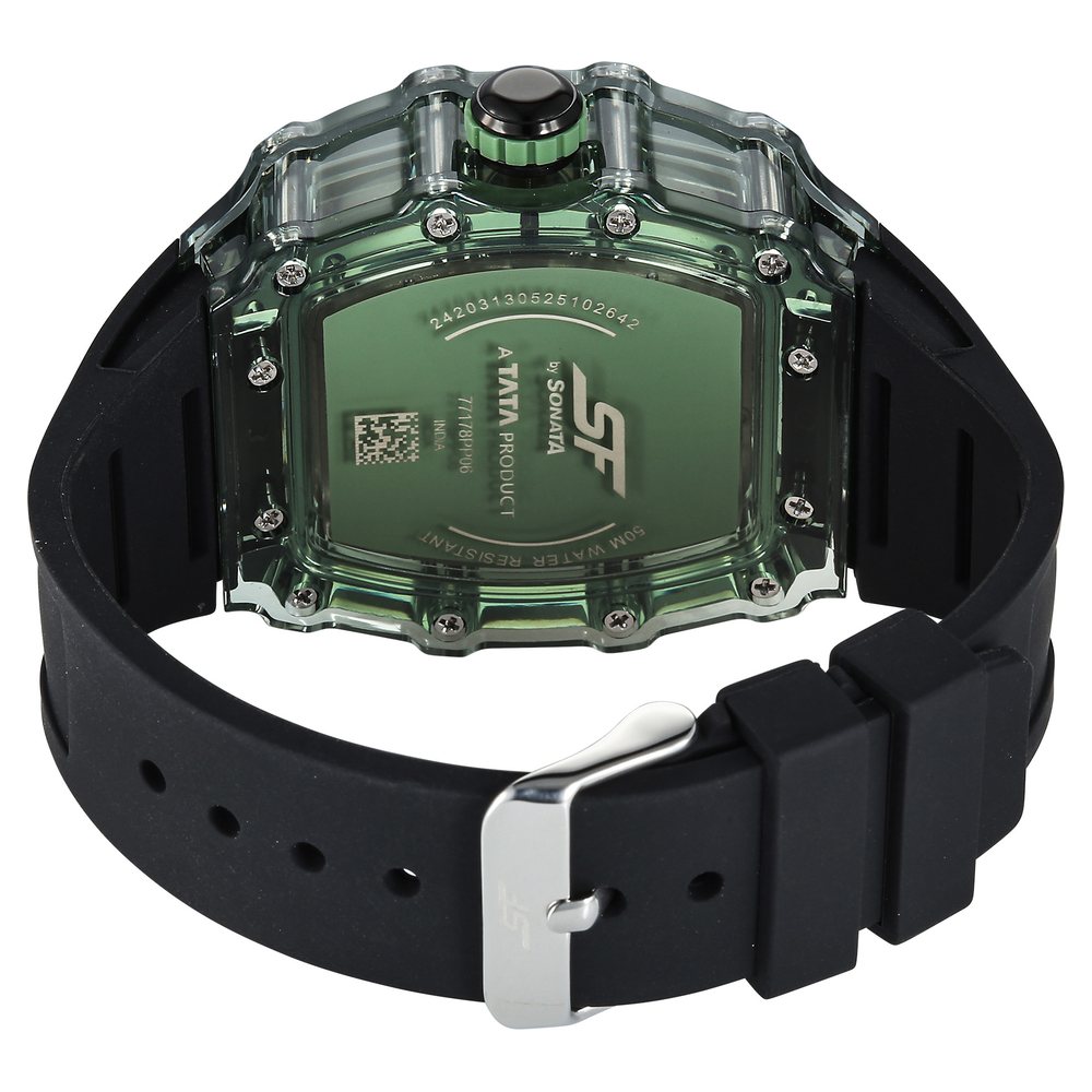 SF Maiden Voyage Sport Watch Green Dial And Black Strap Tonneau Shaped Case