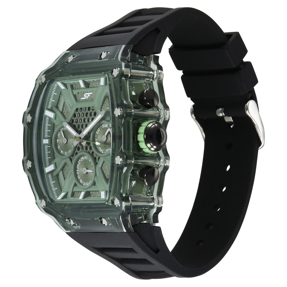 SF Maiden Voyage Sport Watch Green Dial And Black Strap Tonneau Shaped Case with Multifunction movement