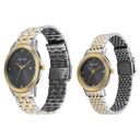 Titan Bandhan Eternal Pair Analog with Date and Gun Dial Dual Tone Stainless Steel Strap Watch for Couples