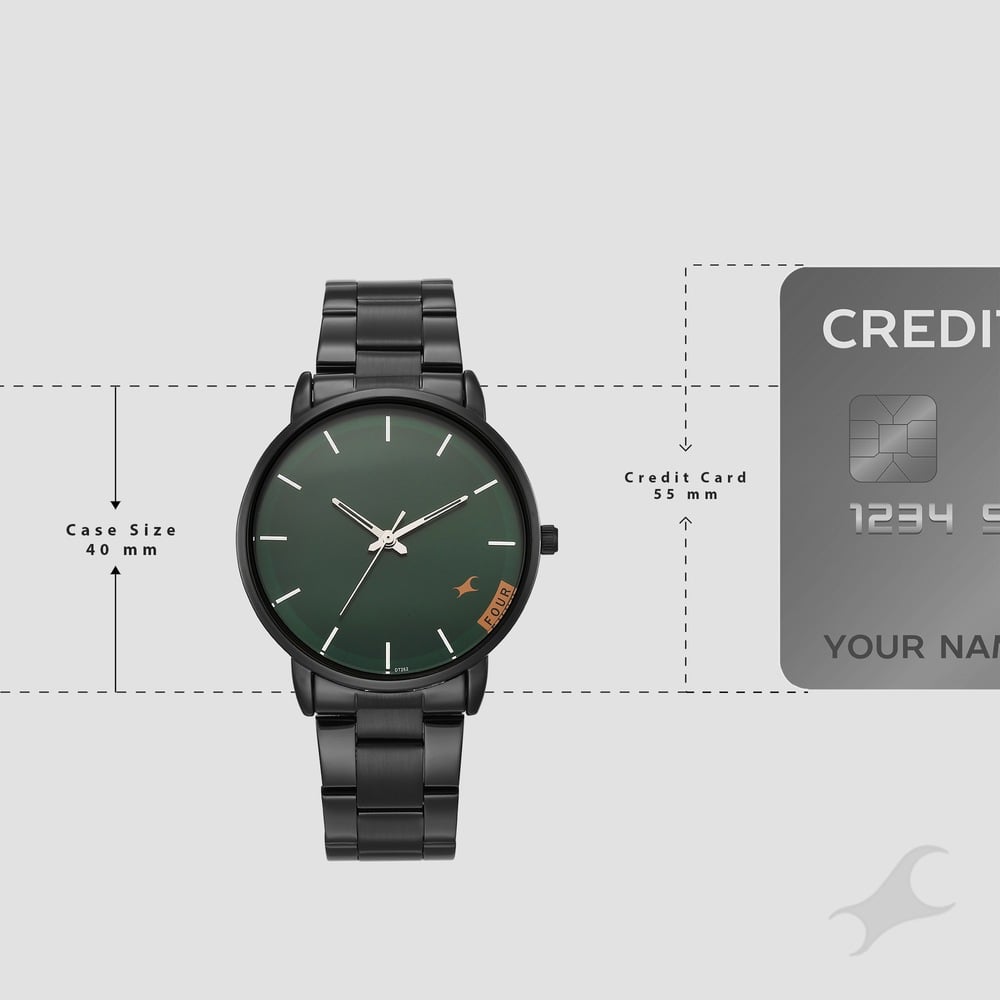 Fastrack Stunners Quartz Analog Green Dial Silver Stainless Steel Strap Watch For Guys