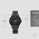 Fastrack Stunners Quartz Analog Black Dial Brown Stainless Steel Strap Watch For Guys