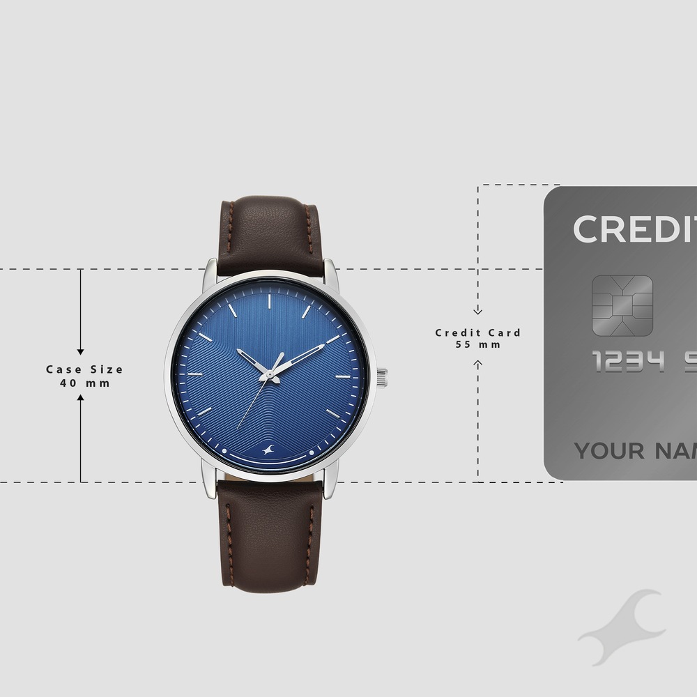 Fastrack Stunners Quartz Analog Blue Dial Blue Leather Strap Watch For Guys