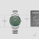 Fastrack Stunners Quartz Analog Green Dial Silver Stainless Steel Strap Watch For Guys