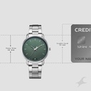 Fastrack Stunners Quartz Analog Green Dial Silver Stainless Steel Strap Watch For Guys