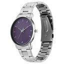 Fastrack Stunners Quartz Analog Purple Dial Silver Stainless Steel Strap Watch For Guys