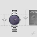 Fastrack Stunners Quartz Analog Purple Dial Silver Stainless Steel Strap Watch For Guys