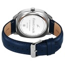 Fastrack Stunners Quartz Analog Blue Dial Grey Leather Strap Watch For Guys