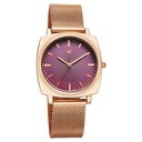 Fastrack Stunners Quartz Analog Purple Dial Rose Gold Stainless Steel Strap Watch For Girls
