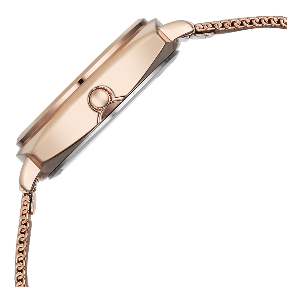 Fastrack Stunners Quartz Analog Purple Dial Rose Gold Stainless Steel Strap Watch For Girls