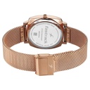 Fastrack Stunners Quartz Analog Purple Dial Rose Gold Stainless Steel Strap Watch For Girls