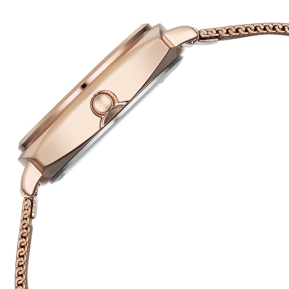 Fastrack Stunners Quartz Analog Brown Dial Rose Gold Stainless Steel Strap Watch For Girls