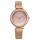 Fastrack Stunners Quartz Analog Pink Dial Rose Gold Stainless Steel Strap Watch For Girls