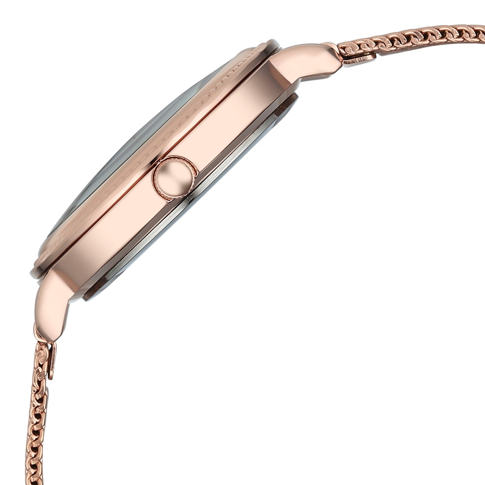 Fastrack Stunners Quartz Analog Blue Dial Rose Gold Stainless Steel Strap Watch For Girls