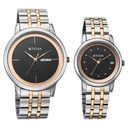 Titan Bandhan Eternal Pair Analog with Date and Black Dial Dual Tone Stainless Steel Strap Watch for Couples