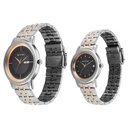 Titan Bandhan Eternal Pair Analog with Date and Black Dial Dual Tone Stainless Steel Strap Watch for Couples