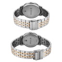 Titan Bandhan Eternal Pair Analog with Date and Black Dial Dual Tone Stainless Steel Strap Watch for Couples