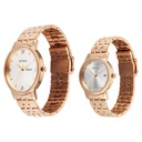 Titan Bandhan Eternal Pair Analog with Date and Silver Dial Rose Gold Stainless Steel Strap Watch for Couples