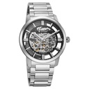 Titan See-Through Skeletal Automatic Analog with Black Dial Silver Stainless Steel Strap Watch for Men