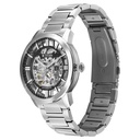 Titan See-Through Skeletal Automatic Analog with Black Dial Silver Stainless Steel Strap Watch for Men